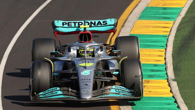 Lewis Hamilton driving during practice ahead of Sunday’s race. Picture: Getty Images