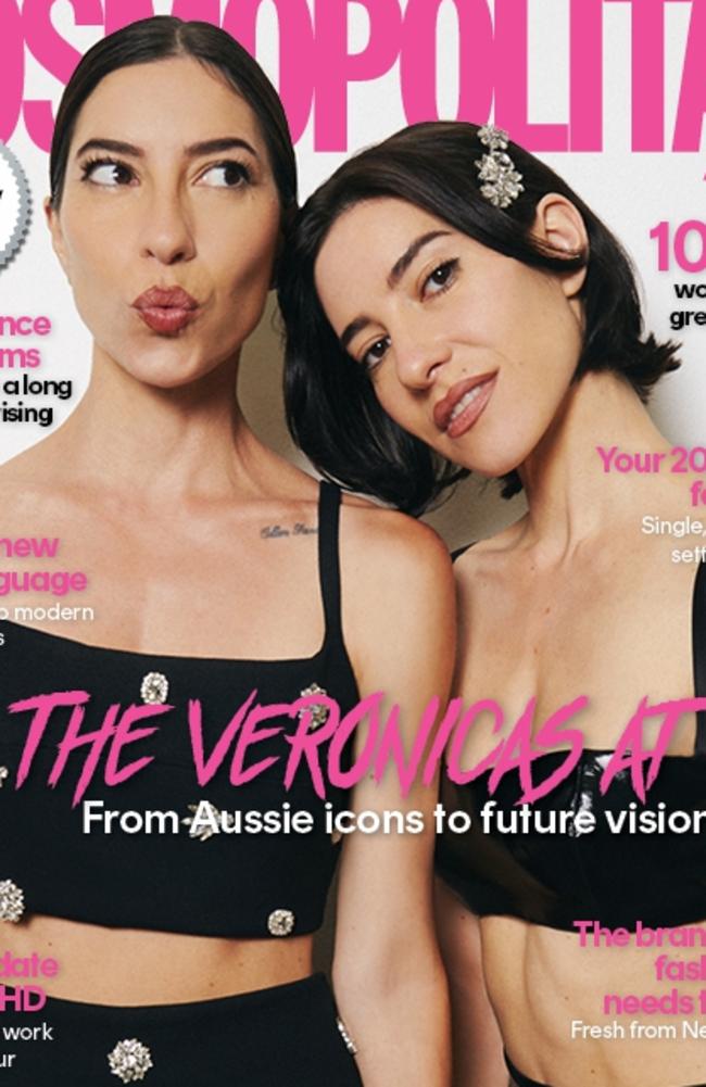 The Veronicas on the latest cover of Cosmo Magazine. Picture: Supplied/Cosmopolitan