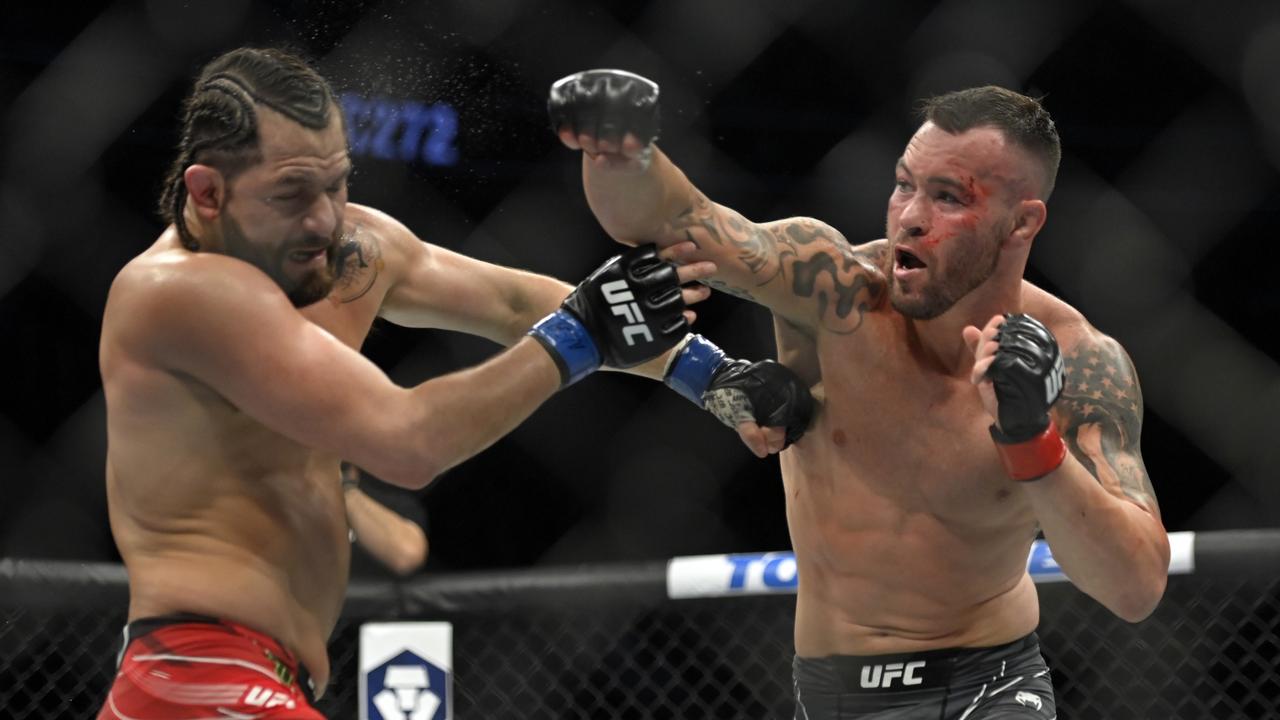 Covington (R) beat Masvidal (left) at UFC 272. (Photo by David Becker/Getty Images)