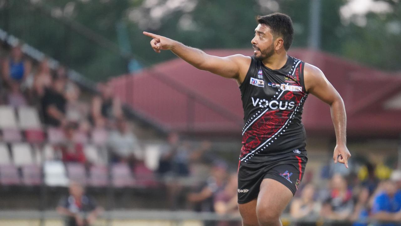 Shannon Rioli had a big outing in his debut for the Tiwi Bombers. Picture: Courtney McCabe / AFLNT Media