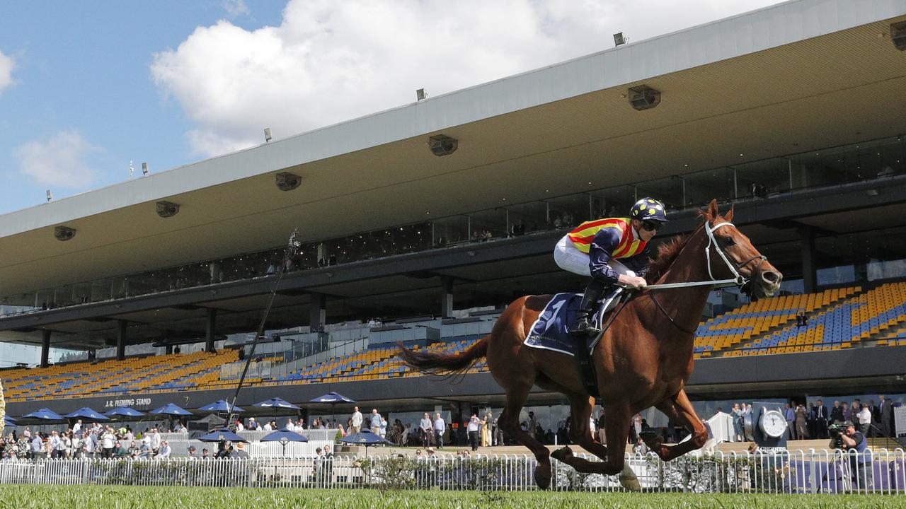 James McDonald on Nature Strip competes in an exhibition gallop during Sydney Racing at Rosehill Gardens on September 10, 2022 in Sydney, Australia. (Photo by Mark Evans/Getty Images)