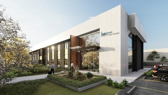 An artist’s impression of the iMH hospital at Deakin in Canberra.