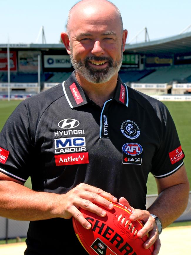 Carlton AFLW coach Daniel Harford. Picture: Julian Wallace