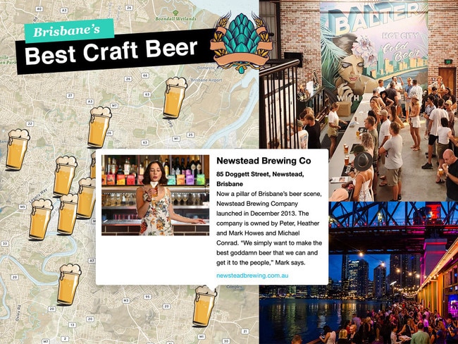 Map of Queensland's best craft brewers.