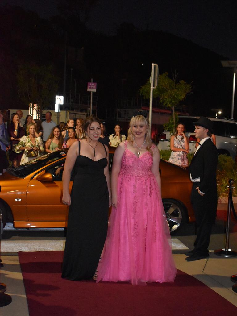 Penelope Brunker and Alexi Mulcahy at the Proserpine State High School formal at Shute Harbour Marine Terminal on November 15, 2023. Photo: Zoe Devenport