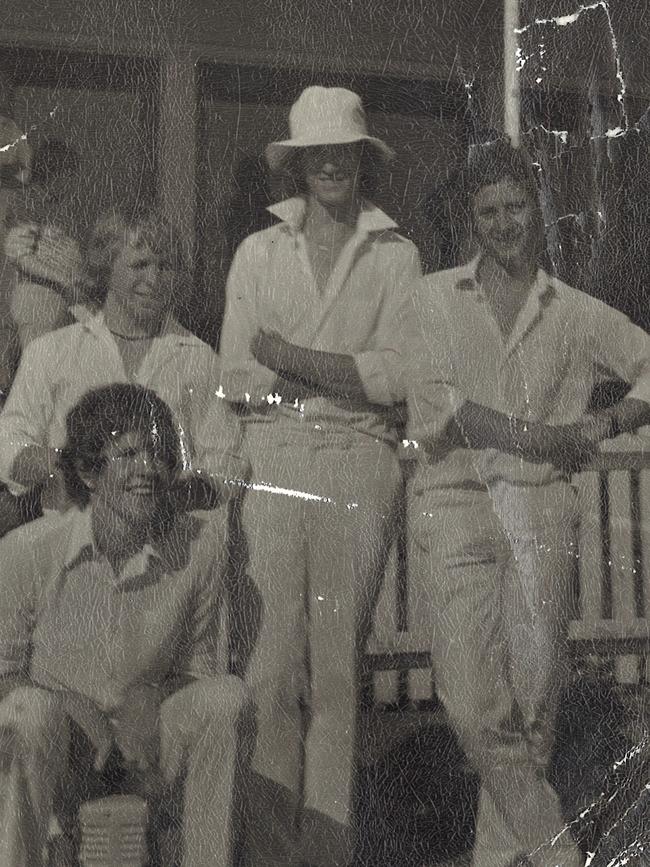 Former Australian cricketer Wayne Phillips, standing in the centre with his arms folded, alongside teammates at Scotch College, during his schooldays. Picture: Wayne Phillips