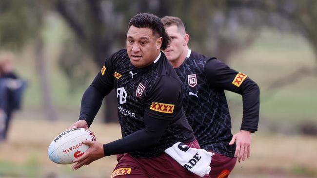 Papalii may be playing for his Maroons future but says he isn’t giving up. Picture: Nigel Hallett.