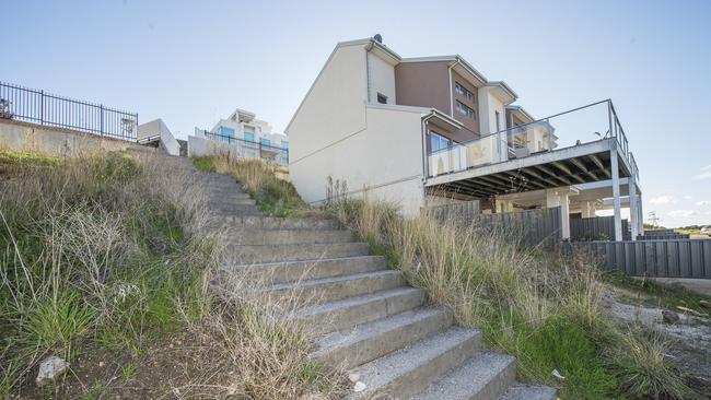 The stairway to nowhere, which has no handrail for safety. Picture: Rob Leeson.