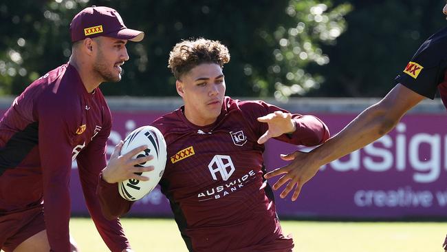 Reece Walsh, State of Origin Maroons training, Red Hill. Picture: Liam Kidston