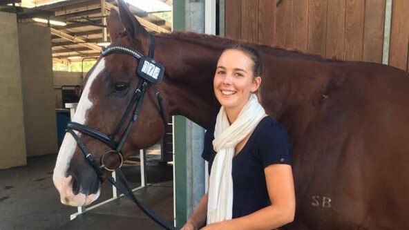 Caitlyn Fischer, who also died after an equestrian jump, with her beloved horse Ralphie.