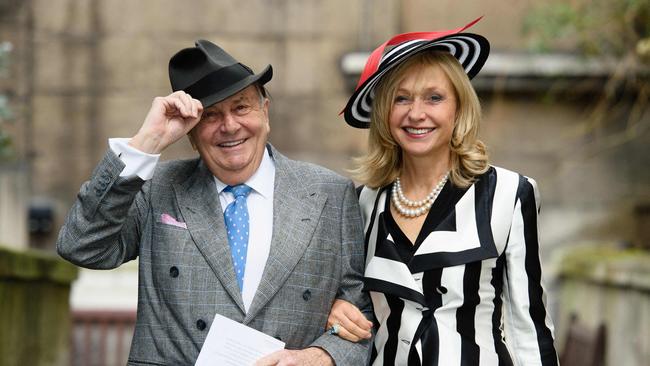 Humphries and wife Lizzie Spender in London in 2016. Picture: AFP