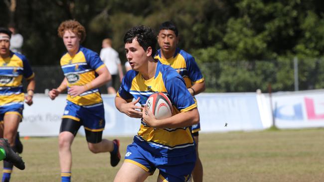 Action galleries of the junior rugby union grand finals, match played at Surfers Paradise Home Ground. Gold Coast Eagles Vs Currumbin Alligators under 16s division. Picture Mike Batterham