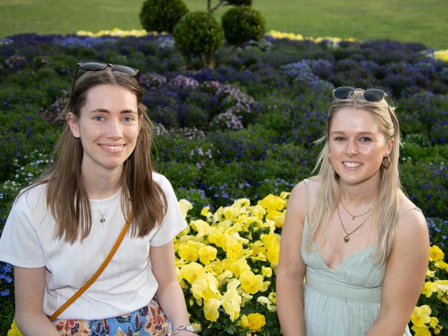 Abbey Brown (left) and Amy McLean in Laurel Bank Park for the Carnival of Flowers, Sunday, September 22, 2024. Picture: Bev Lacey