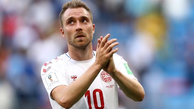 Christian Eriksen opened the scoring with a cracker. Picture: AFP.