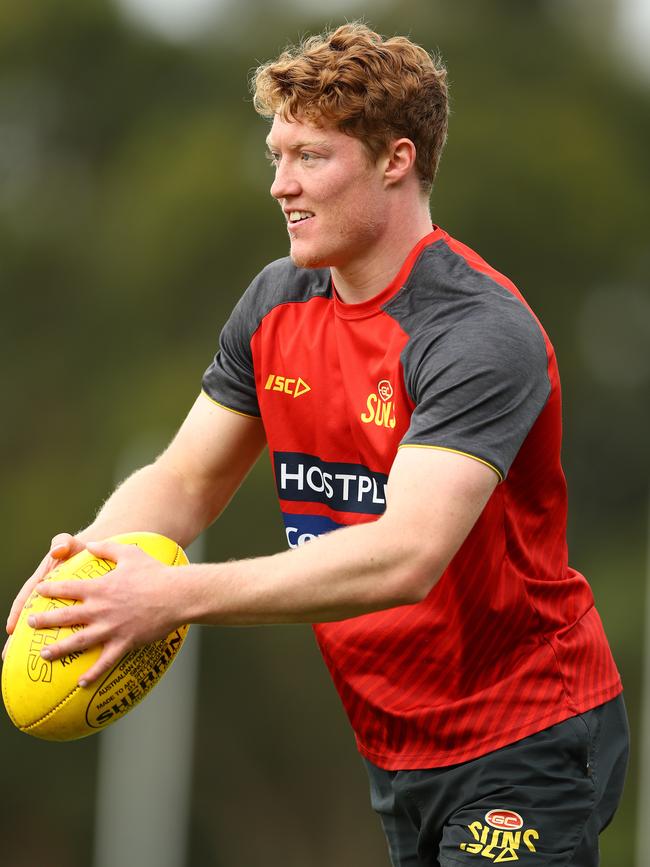 The number one draft pick Matt Rowell has put the competition on notice after a commanding performance against West Coast in Round 2. Picture: Robert Cianflone (Getty).