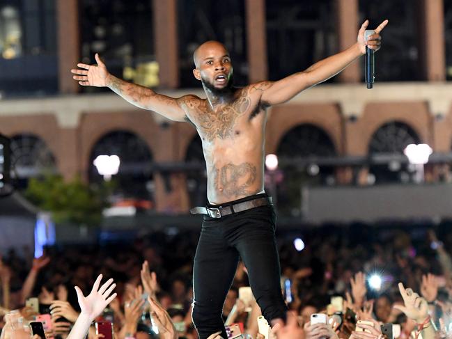 Lanez was in the yard of California Correctional Institution in Tehachapi on Monday when another inmate stabbed him. Picture: Roy Rochlin/Getty Images