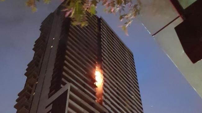 Fire in the Neo200 building. Picture: Twitter