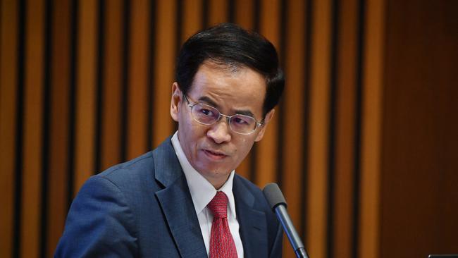 China's ambassador to Australia Cheng Jingye at an Australia-China Business Council event in Canberra, Thursday, June 15, 2017. (AAP Image/Mick Tsikas) NO ARCHIVING