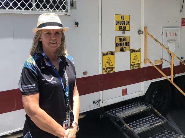 Cairns Hinterland Hospital and Health Service Incident Controller for the COVID response, Donna Goodman, at the mobile coronavirus testing van at Port Douglas. PHOTO: Mark Murray