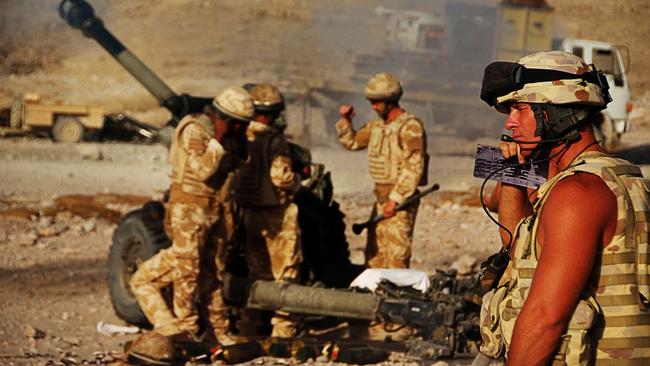 Australian Artillery Gunners from the Darwin-based 8/12 Medium Regiment in Helmand at Forward Operating Base Armadillo. Picture: ADF