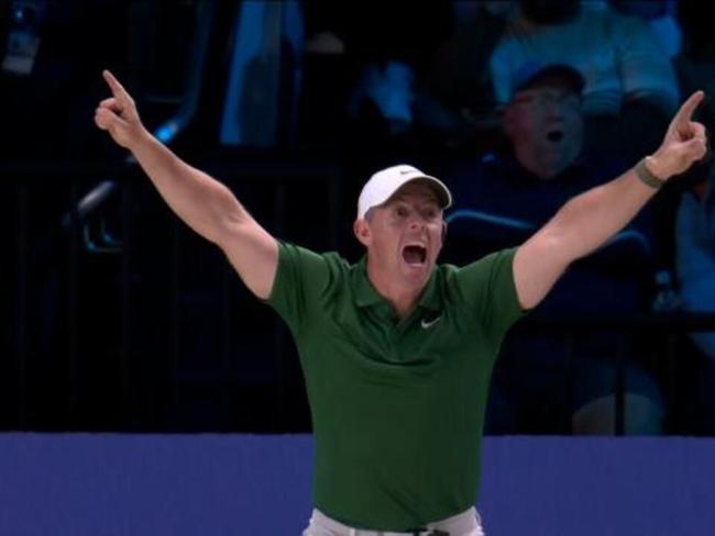 McIlroy PUMPED after clutch Scott putt