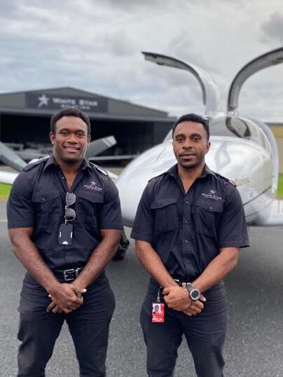 Pilots Jed Katal and Clyde Awesa training in Coffs Harbour.