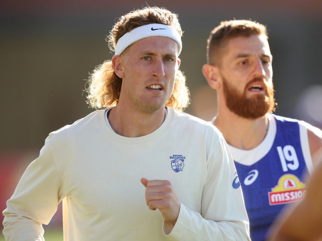 Will Luke Beveridge throw Aaron Naughton down back in the face of a paltry showing against the Dees? Picture: Daniel Pockett/Getty Images.