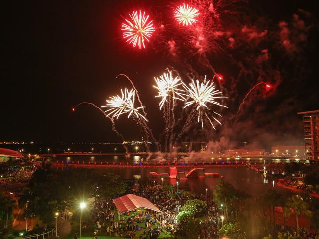 Fireworks seeing in the New Year at the Darwin Waterfront Precinct.Picture GLENN CAMPBELL