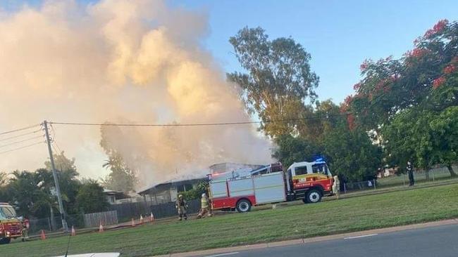 A Moranbah house on fire on December 4, 2022. Photo: Contributed