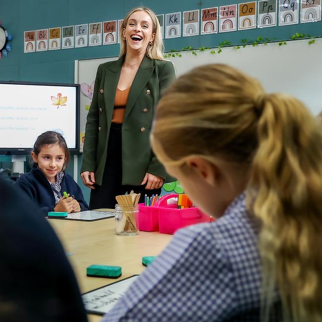 Sense of faith and hope: Teacher Louise Donnelly at Sacred Heart Parish School, in Sandringham. Picture: Ian Currie