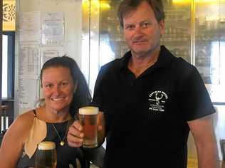 REFRESHING TASTE: Linville Hotel publicans Leah Squire, with Paul Squire. Picture: Contributed