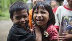 Local children found me very amusing in the village of Padang Lawas, Indonesia. Picture by Matt Turner.