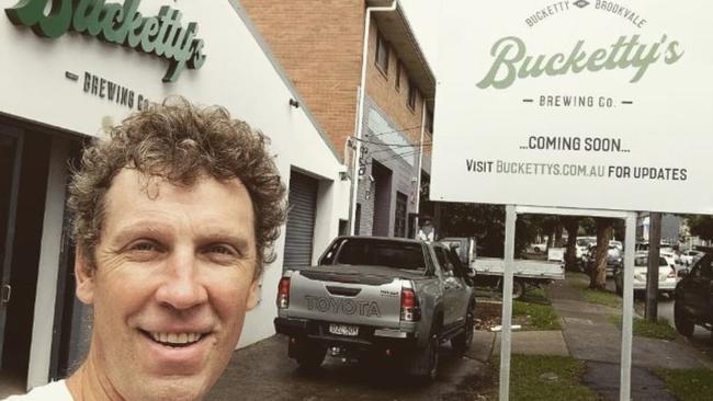 Nick McDonald, founder of Bucketty's Brewing Co, which is opening in Orchard Rd, Brookvale in February 2021. Picture: Instagram @buckettys.