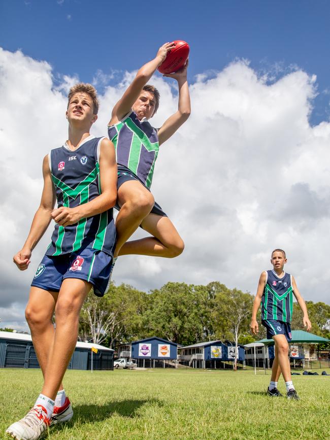 Zach De Simone, left, as a Helensvale State High's junior. Pic: Supplied.