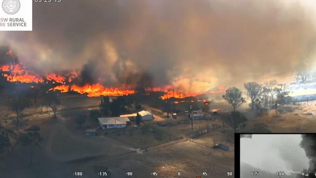 Rural Fire Service shared footage from 2019 showing the terrifying speed at which a spot fire can develop into a destructive grass fire.