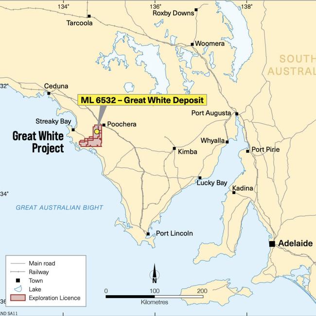 The Great White project is situated near Ceduna in South Australia. Pic: Andromeda Metals