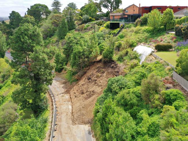 Deviation Road between Fyansford and Geelong West/Newtown. Deviation Rd is still closed while a landslip is cleaned up and stabalised. Picture: Alan Barber