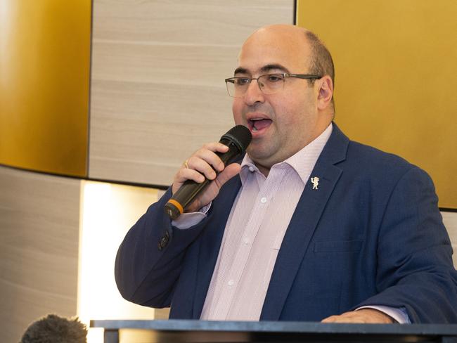 Peter Psaltis at The Broncos Club redevelopment launch, Red Hill, Sunday, October 13, 2019 (AAP Image/Richard Walker)