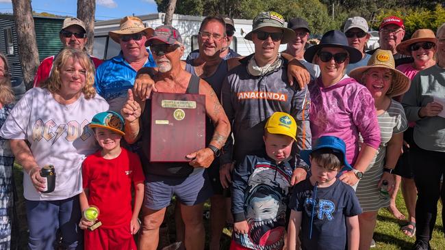 This happy crew of campers enjoyed Australia Day celebrations on January 26, 2025, with a cricket match at the Bronte Park Caravan Park. Picture Charles Wooley