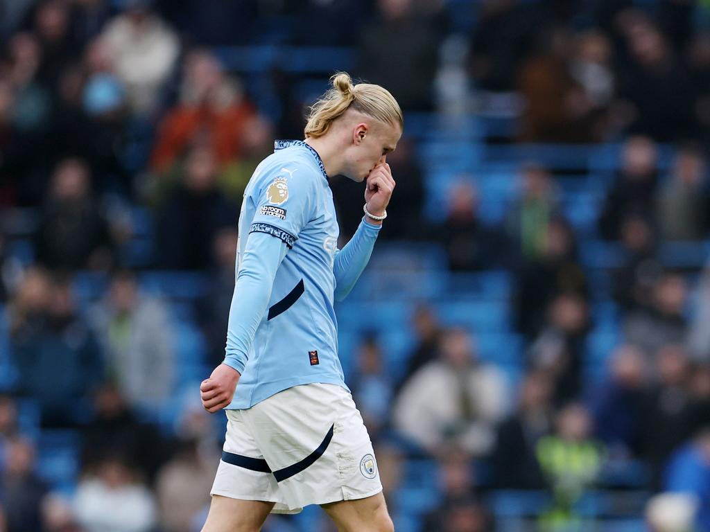 Erling Haaland missed a crucial penalty in his side’s draw. Picture: Getty