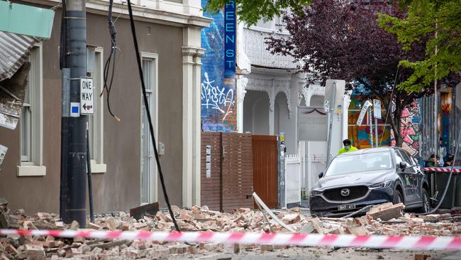 Damage caused by the earthquake in Melbourne. Picture: Mark Stewart