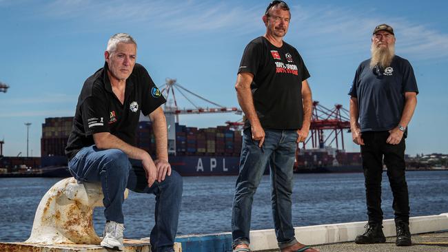 Jeff Cassar, Sean Patience and Svein Skavik at Fremantle Port. Picture: Colin Murty/The Australian