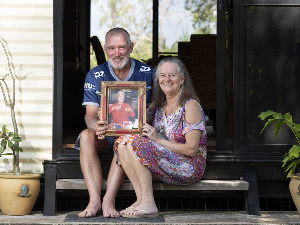 Spud Thomas and partner Sharon Cramp-Oliver, whose mum took her own life in 2017 without access to euthanasia. Picture: Floss Adams