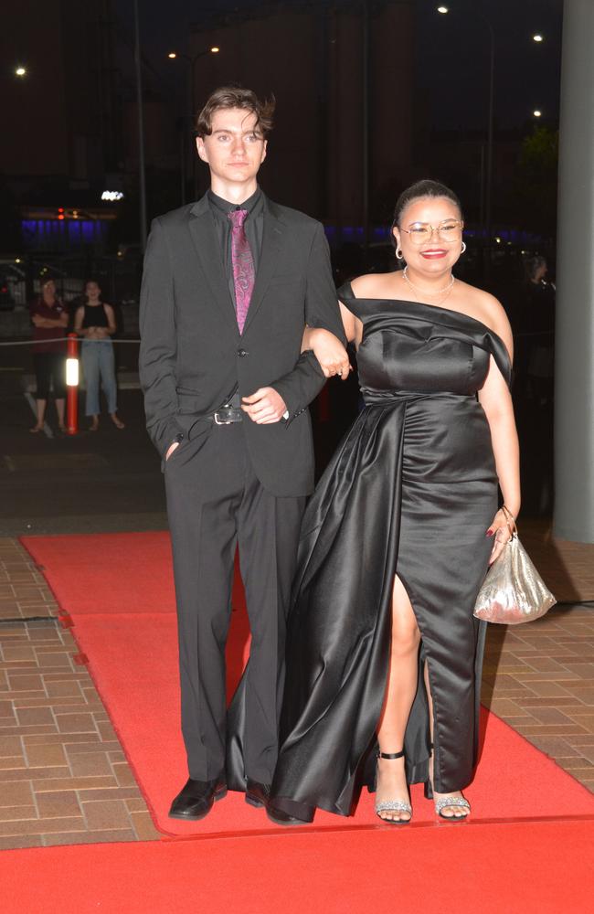 Toowoomba school formals. At the 2023 St Ursula's College formal is graduate Sequoia Tapim with her partner Jake Horsten. Picture: Rhylea Millar