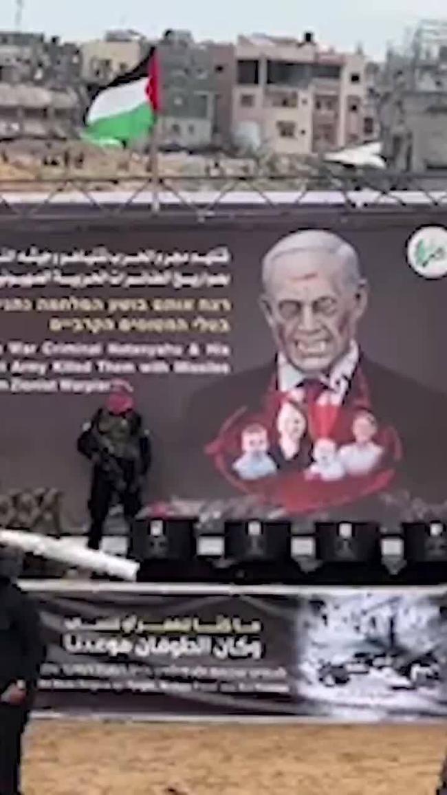 Coffins laid out ahead of return of four bodies of Israeli hostages