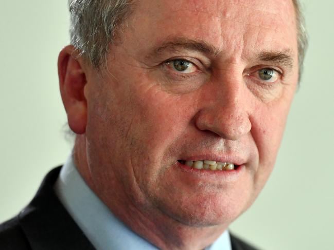 Nationals member for New England Barnaby Joyce at a press conference at Parliament House in Canberra, Friday, June 12, 2020. (AAP Image/Mick Tsikas) NO ARCHIVING