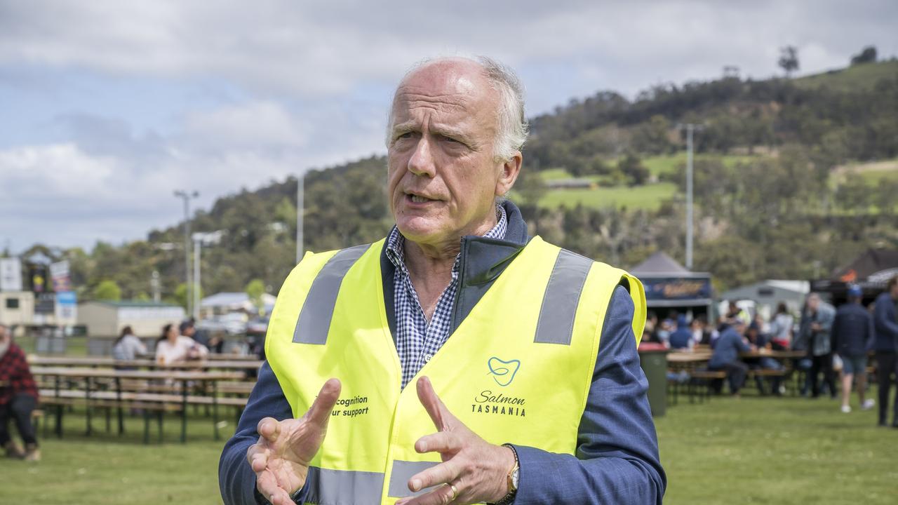 Salmon industry day at Huonville – Eric Abetz. Picture: Caroline Tan