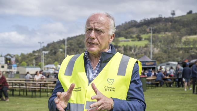 Salmon industry day at Huonville – Eric Abetz. Picture: Caroline Tan