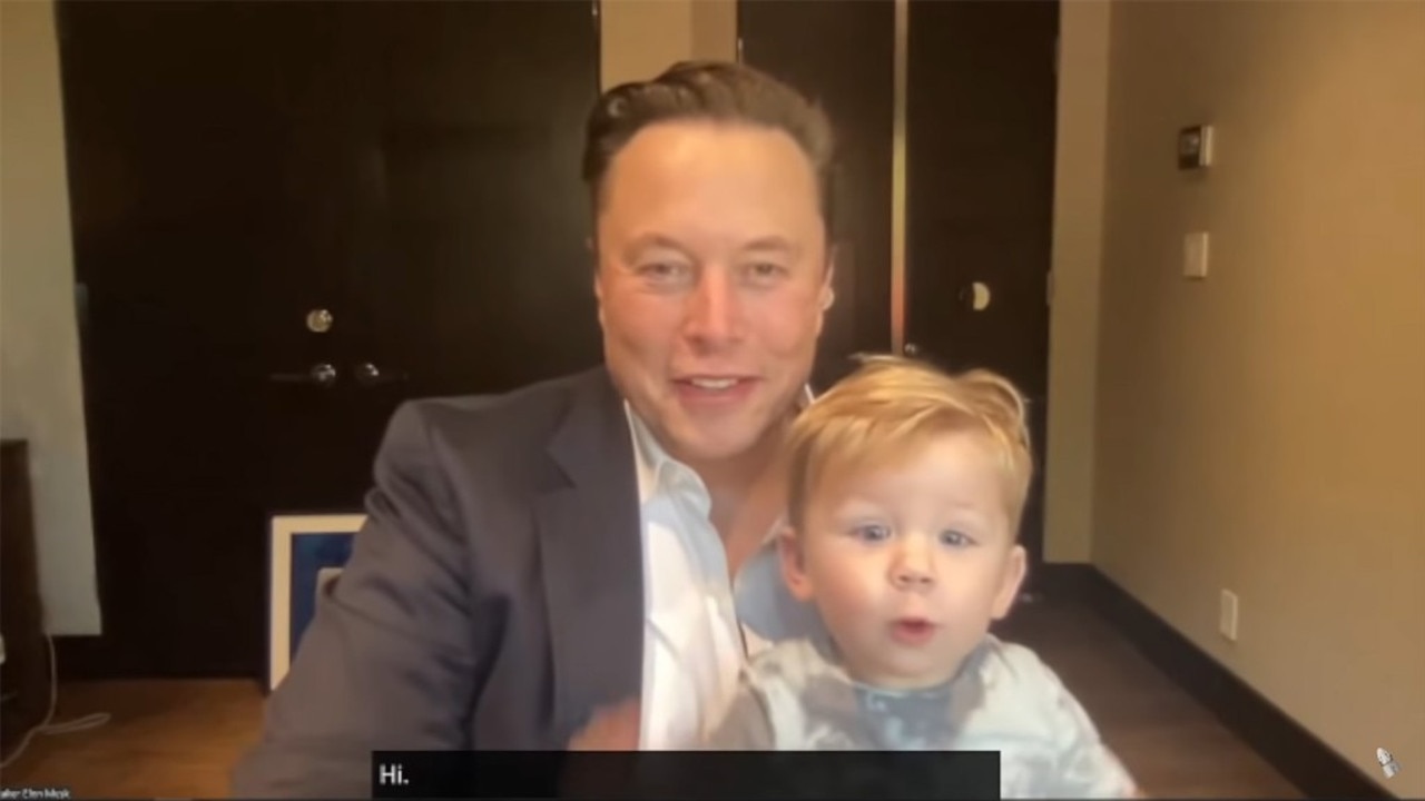 Elon Musk’s son joined him on a Zoom call.