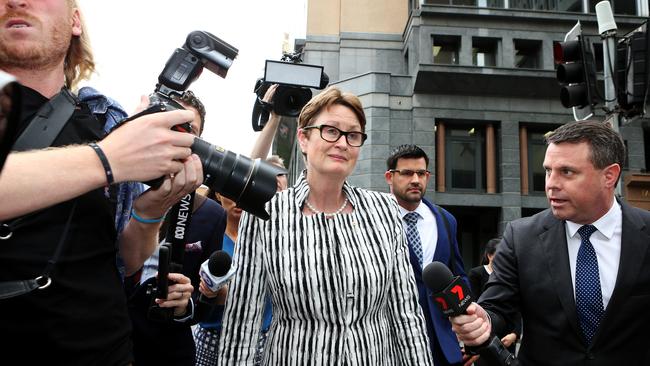 Commonwealth Bank chairman Catherine Livingstone leaving the Royal Commission into Misconduct in the Banking, Superannuation and Financial Services Industry in Sydney. Picture: Hollie Adams